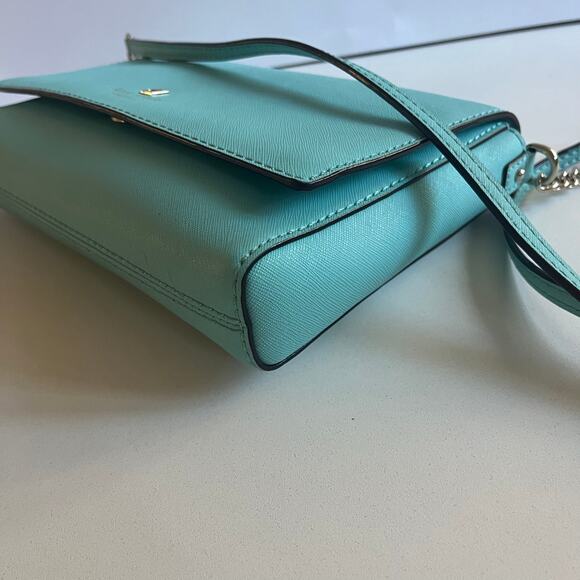 KATE SPADE Charlotte Street Alex Leather Crossbody, Blue Aqua - Picture 10 of 13